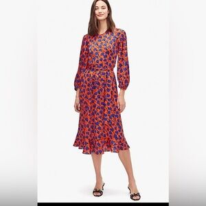 Kate spade poetic floral smocked dress size 4